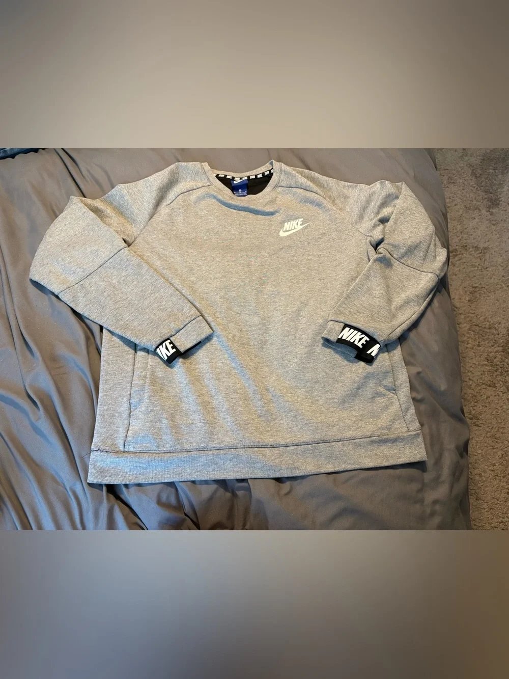 Nike Sportswear Advance 15 Crewneck Sweatshirt In Heather Gray  Size Medium
